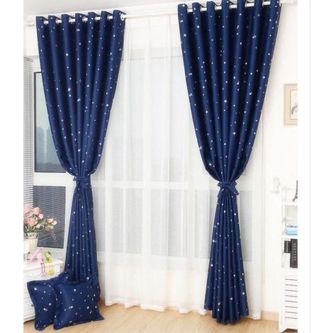 rideaux occultants étoiles de dessin animé décoration enfant chambre (100  250cm - marine)