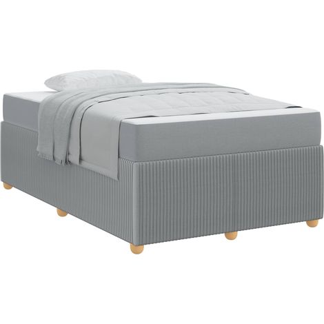 Lit double - lit simple - Cadre de lit avec matelas Gris clair 120 x 200 cm tissu fr5429 - Maison La Vie (1/5)