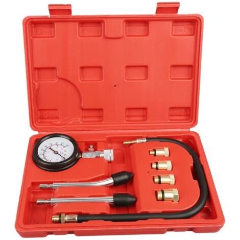 Moteurs Testeur de compression,Automotive Coffret testeur de bougie d'allumage,kit d'outils de manomètre pour tester moto, voiture, moteur hors-bord tronçonneuse motoneige,moteur à gaz,de dyk. (1/4)