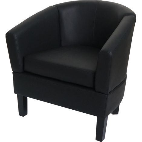 Lounge-Sessel HHG-864, Sessel Clubsessel Cocktailsessel, MVG-zertifiziert Kunstleder schwarz