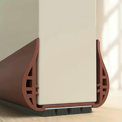 JSSEVN-1 bande d'étanchéité autocollante pour bas de porte de chambre à coucher, en PVC, anti-courants d'air, anti-bruit, pour porte de maison, marron (1/5)