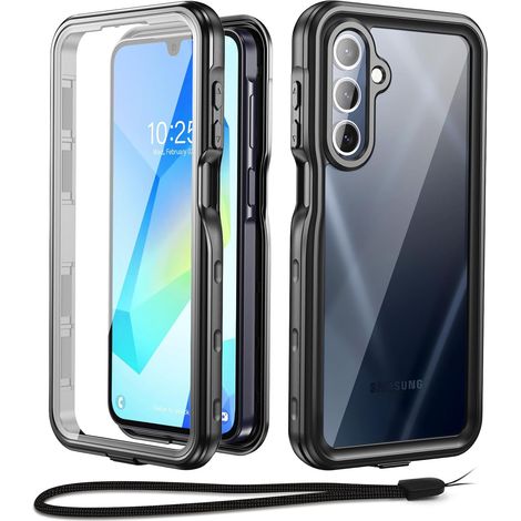 Coque pour Samsung Galaxy A16 IP68 Étanche, Coque Antichoc Militaire 360° Robuste Résistante avec Protection Écran et Caméra, Étui Intégrale Blindé Anti-Poussière Indestructible, 6,7", Noir (1/5)