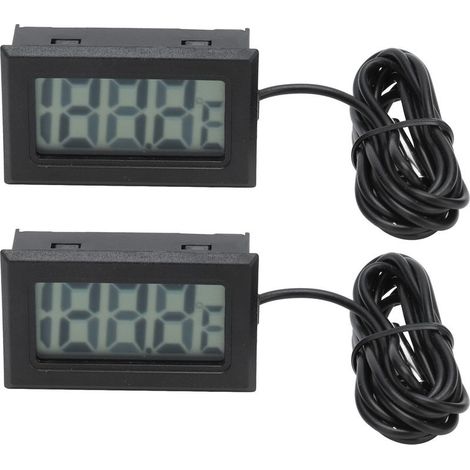 Thermomètre numérique électronique, Thermostat, compteur de température 2s, rafraîchissement avec sonde noire, 2 pièces (1/5)