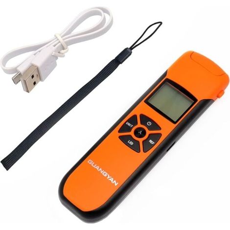 Mini photomètre de puissance à fibre optique -70+10dBm Compteur de lumière à fibre pour tester 7 longueurs d'onde calibrées Compteur de puissance optique portable Haute précision rechargeable-LIAIKI (1/5)