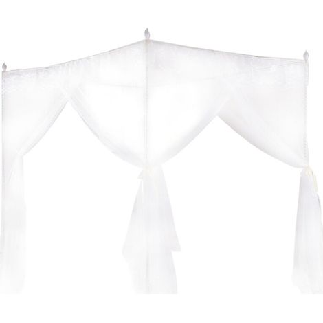 – Lussuosa zanzariera per letto da principessa 150x200 cm – 3 aperture laterali – Rete in poliestere traspirante – Lavabile in lavatrice -Crezuo