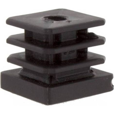 25 x PUNTALE ALETTATO 35X35 MM FORATO 10MA PLAST NERO