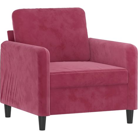 vidaXL Poltrona Rosso Vino 60 cm Velluto (1/5)