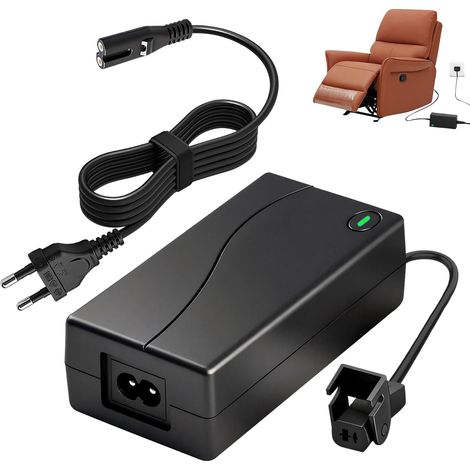 Alimentation 29V 2A pour Fauteuil Électrique avec Câble 2 Broches 185-240AC Adaptateur secteur transformateur compatible avec Okin, Limoss, Pride et La-Z-Boy, pour fauteuil inclinable canapé électriq (1/5)