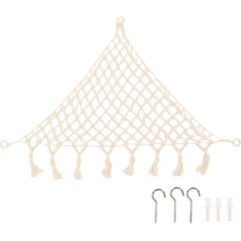 Filet à peluche fait main en coton, style bohème, hamac pour ranger animaux en peluche, Type 2 (104x104x140cm) (1/5)