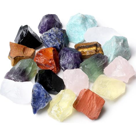 10 cristaux de guérison bruts, pierres précieuses naturelles de 2,5 cm (1 pouce), pierres de chakra en vrac, pierres de reiki pour le polissage et la création de fontaines.