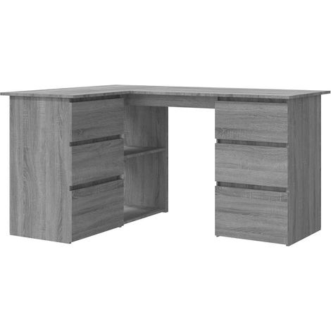 Maison Exclusive - Scrivania Angolo Grigio Sonoma 145x100x76 cm Legno Multistrato (1/5)