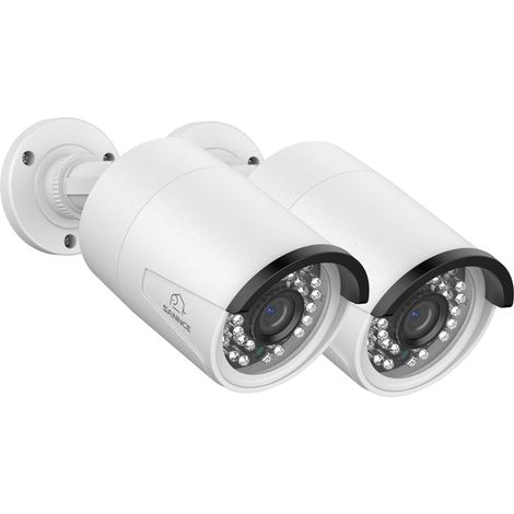 Caméra de CCTV POE 3MP Extérieure pour la Maison avec Objectif 3,6mm, 36 LED IR, Boîtier Métallique IP66 à Preuve d'eau, Lot de 2 (1/5)