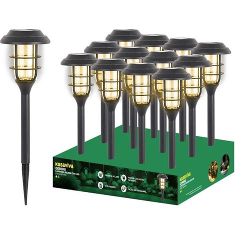 1 Pezzo Lampada da Giardino Solare Esterno Gemini Led 43 cm (1/2)