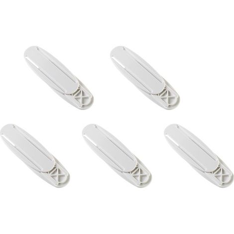 Kit de support pour prise électrique - Fixation adhésive - Support mural - 10,3 x 4 x 0,7 cm - Plastique - Blanc (1/5)