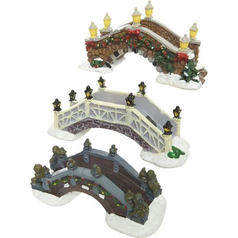 edm Weihnachtsbrücke mehrfarbig aus Polyrésin elegant