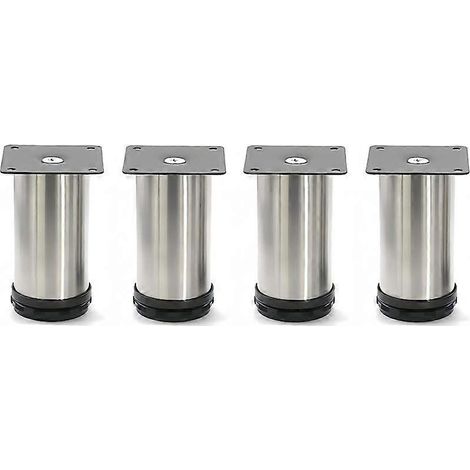 Quatre pieds de meubles réglables en acier inoxydable, adaptés aux meubles de salle de bain, de bureau et de cuisine hauteur réglable. (1/5)