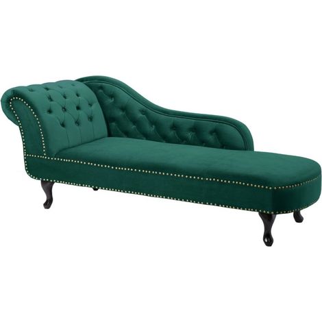 Méridienne EDGAR – Verde smeraldo – Velluto stile barocco
