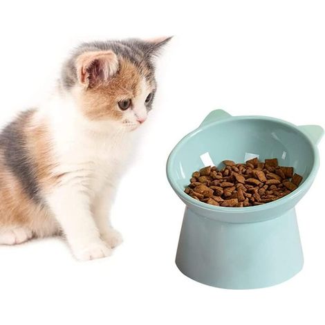 Gamelle extra haute pour chat, anti-vomissements, inclinée à 15°, antidérapante (1/5)
