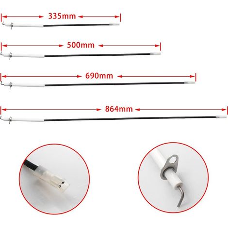 Kit de 4 électrodes d'allumage pour plancha Blackstone 36 pouces à 4 sorties, longueurs variées pour remplacement intégral