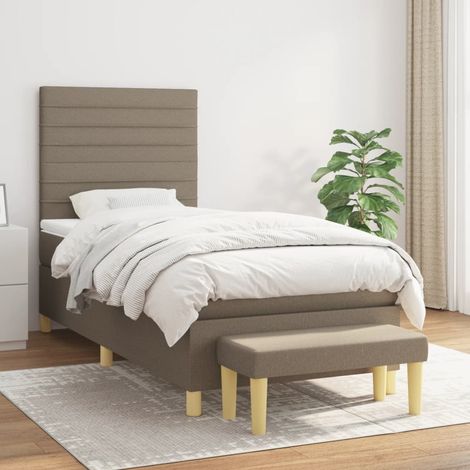 Boxspringbett mit Matratze Taupe 80x200 cm Stoff (1/5)