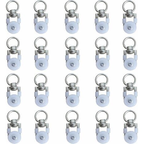 20pcs Curtain Track Rollers,Track Rollers,Curtain Rod Rollers Slides,Silent Pulley,Double Window Curtain Track Roller Track,for Windows Curtain Tracks (1/5)