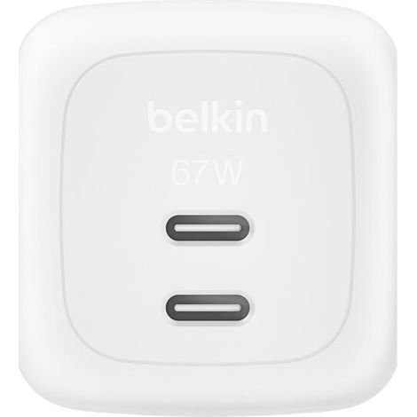 Belkin CARGADOR 67W DUAL USB-C WITH PPS WH Universal Weiß AC Schnellladung Drinnen
