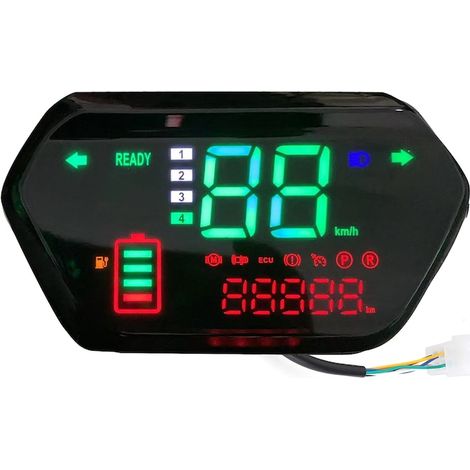 Compteur de vitesse pour moto électrique, Tovbmup, écran LCD numérique, 60 V, ABS, noir (1/5)
