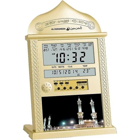 Horloge de prière de la mosquée Azan, calendrier islamique de l'Azan, horloge murale de prière musulmane, alarme Ramadan, maison fiable (1/5)