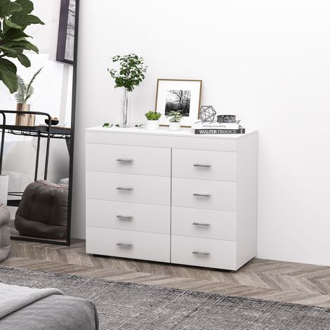 Holzkommode für Schlafzimmer, Küche, Badezimmer, 90 × 35 × 73 cm, weiß (1/5)
