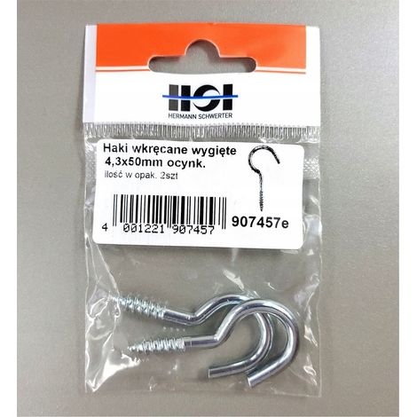 Ganchos para ropa galvanizados de 4,3 x 50 mm HSI, 1 unidad.