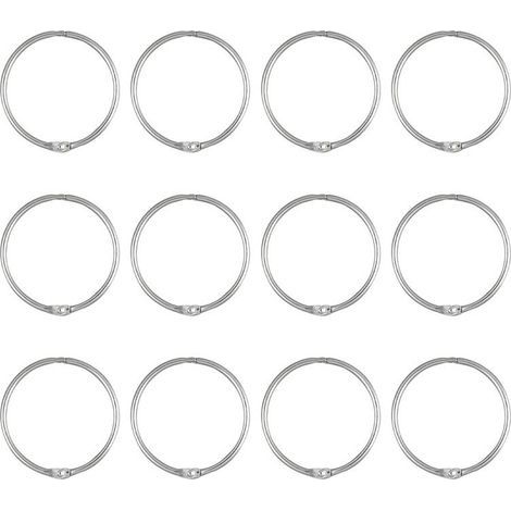 Anneaux de Rideau de Douche, Crochets, Anneaux de Rideau de Douche Antirouille, Anneaux de Douche Ronds Anti-Chute pour Rideau, Argent (1/5)