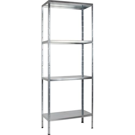 SCHULTE Regalwelt Rayonnage emboîtable avec 4 tablettes PowerMAX, charge utile 60 kg, 180x60x40 cm (HxLxP), galvanisé, rayonnage de stockage, rayonnage d’atelier, rayonnage de cave, rayonnage de garag (1/4)