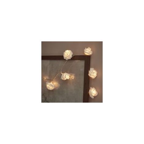 Guirlande lumineuse, 20 imitations roses, guirlande lumineuse LED blanc chaud, à piles, Noël, Saint Valentin, décoration mariage (1/4)