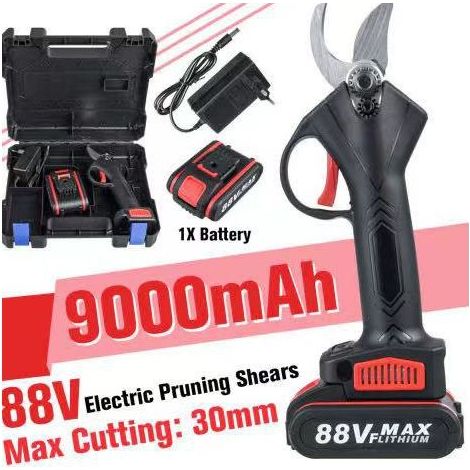 Cordless Pruning Shears for Tree Branches, 30mm Cutting Diameter, 9Ah Rechargeable Lithium Battery, 3-4 Hours Working Time (Color: 1x9000mAH) (1/5)