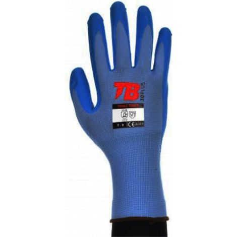 Faserhandschuh mit blauer Nitrilhandfläche für den Lebensmittelbereich T-10700AZFPTOUCH