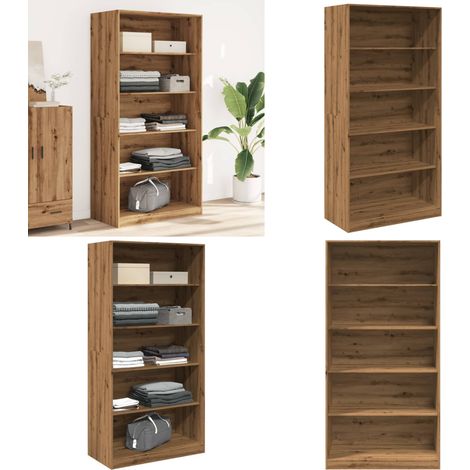 Garde-robe chêne artisanal 100x50x200 cm bois d'ingénierie - Armoire - Placard - Dressing - Meuble Rangement - Commode - Home & Living (1/5)