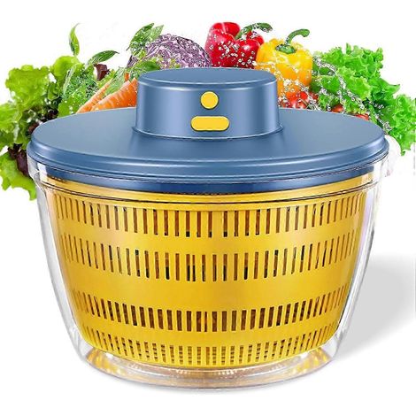 Machine à laver et sécher les légumes grande capacité 4 L, déshydrateur de fruits et légumes, déshydrateur électrique USB pour salades et laitues, machine à laver et sécher les salades compacte et aut (1/5)