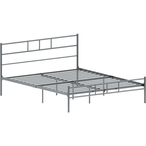 Dorset 5ft King Size Metal Bed Frame, 200 x 150 cm, Silver (1/5)