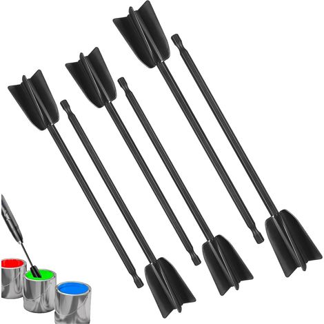 6Pcs Mélangeur Peinture Plastique (Noir) Mélangeurs de Résine époxy Palettes de Mélangeur de Peinture Réutilisables pour 1/4 forets pour Mélange d'Époxy (1/5)