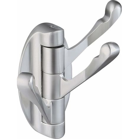 Toallero de pared con gancho para baño, perchero de 3 brazos de metal para paño de cocina, ganchos para toallas, soporte de almacenamiento, fijación en níquel cepillado (1/3)