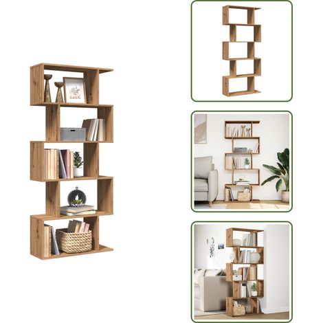 Holzregal - vidaXL Raumteiler-Bücherregal 5 Etagen Artisan-Eiche 70x24x161 cm - Stauraum (1/5)