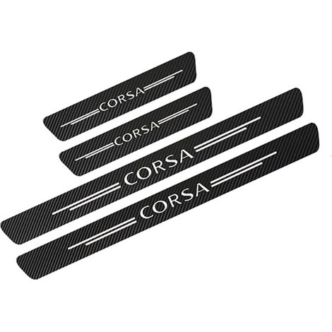4 Pièces Seuil Porte Voiture Plinthes Autocollant, pour Corsa D A B C E F OPC Accessories 2021 2020 2019 2018 2017 Fiber Carbone Plinthes Autocollant avec Logo Car Accessoires (1/5)