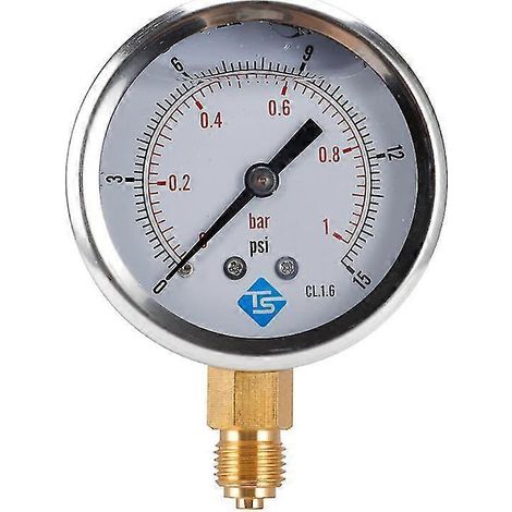 Manomètre, 0-200 bar / 0-3000 psi, boîtier en fer antirouille, montage inférieur 1/4" BSPT, manomètre d'air, manomètre d'eau, manomètre de haute précision (1/4)