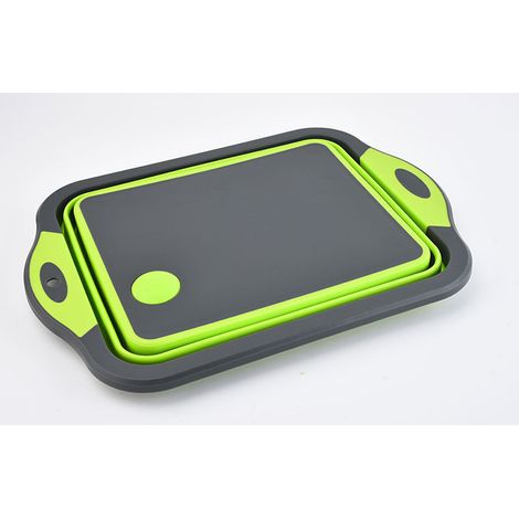 ZVD Planche à découper multifonctionnelle pliable pour évier, égouttoir en plastique, planche à découper d'extérieur, panier de vidange, vaisselle (1/4)