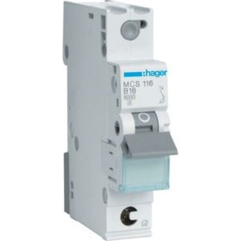 Hager MCS116 Schutzschalter grau 16 A 1 Modul