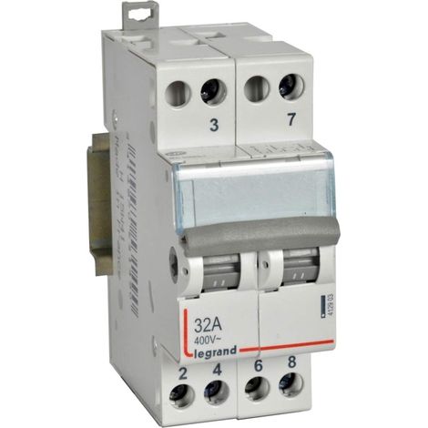 Interrupteur-inverseur modulaire double va-et-vient à point milieu 250V - 2 modules