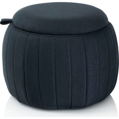 "Pouf con contenitore HIDDEN blu in tessuto" (1/2)