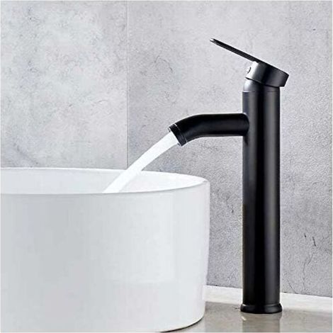 Bathroom sink mixer tap. Black sink tap. High-quality tap. Bathroom tap. Wear-resistant. Suitable for an inner diameter of 32 mm to 42 mm. (1/5)