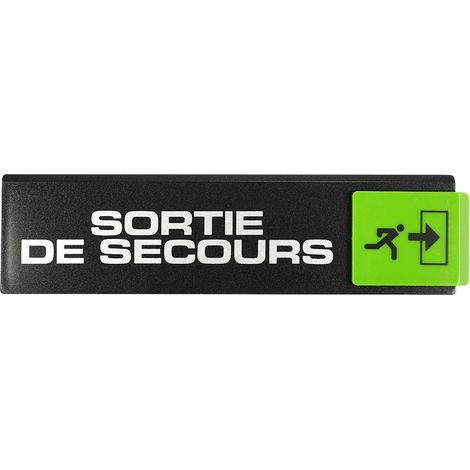 Plaque de porte Sortie de secours flèche droite - Europe design 175x45mm - 4260723