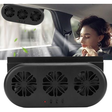 Ventola di scarico per auto ad energia solare, 5000 giri/min, con interfaccia USB, nera. (1/5)
